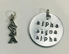 2 Alpha Sigma Alpha charms - Sorority Greek Ann Peden