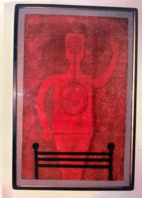 RUFINO TAMAYOHOMBRE EN ROJO CON CAMA ORIGINAL HAND SIGNED ARTIST PROOF MIXOGRAPH