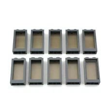 TCM BRICKS Dark Bluish Gray 1x2x3 Flat Front Windows Black Glass X10 Compatible
