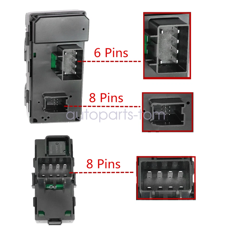 Interruptor maestro de ventana eléctrica para conductor Chevy Silverado GMC*1 y lado del pasajero*3 Foto 3 de 4