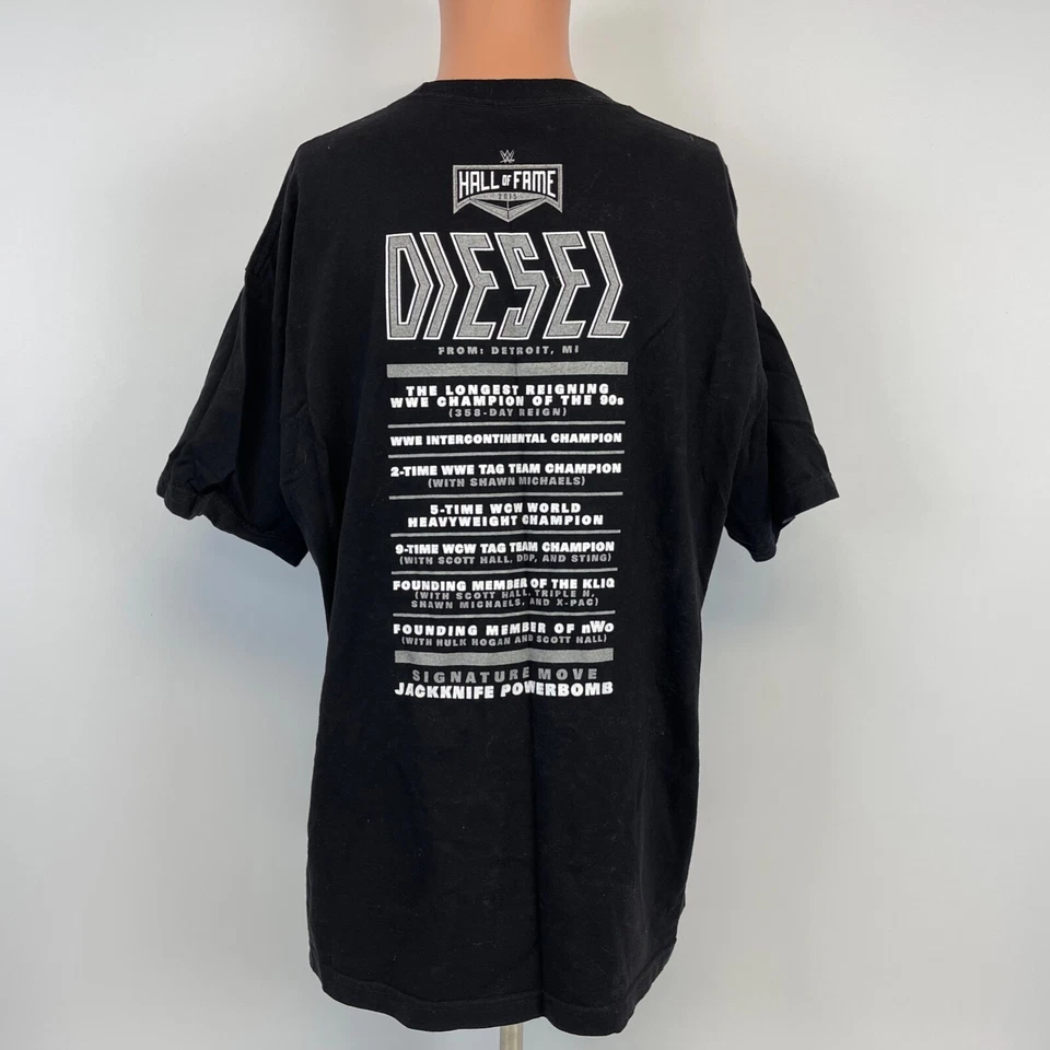 Camiseta WWE Auténtica Diesel Salón de la Fama Inducción 2015 Kevin Nash Wrestling XL Foto 3 de 4