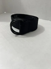 Calvin Klein Jeans All Black Web Belt Logo Excellent Condition 43” Long
