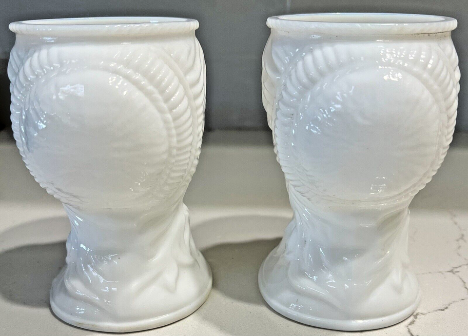 x2 Vtg 3D Milk Glass Head Vase Lady Woman 5" Hair in Bun Art Nouveau Planter eBay