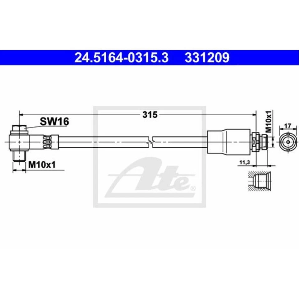 Ate Flexible De Frein Arrière Pour Ford Mondeo II Break I - Photo 1/1