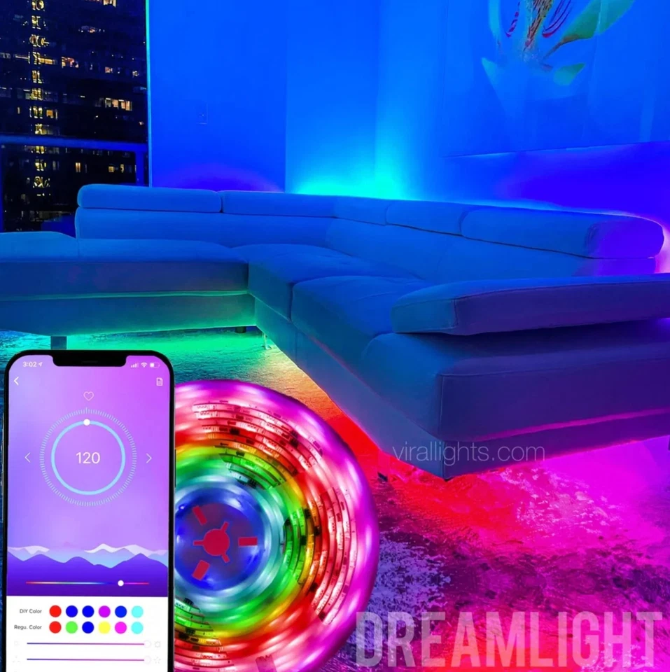 Juego de 25 - 16 pies Tira de Luces LED Cambiantes de Color con Control Remoto de 44 Teclas Foto 3 de 4