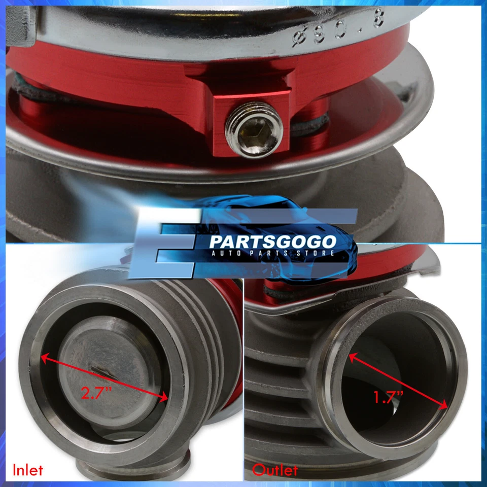 50mm Vband Turbo Charger Boost Manifold External Wastegate +Internal Spring Red Foto 3 de 4