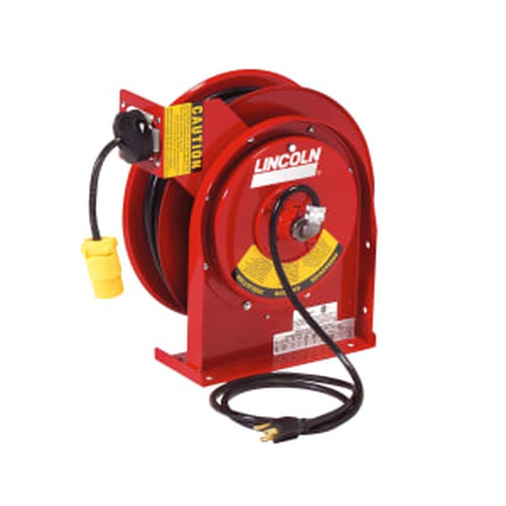 Lincoln 91030 Heavy Duty Extension Cord Reel, 13Amp Receptacle, 50ft Cord