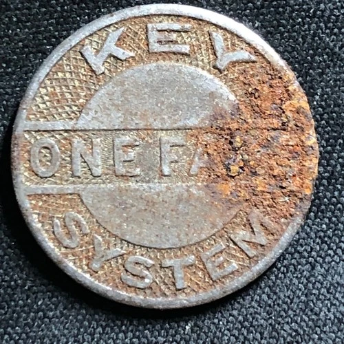 1940s Key System One Fare - Oakland, CA - Transit Token - G (Good) condition - product listing photo