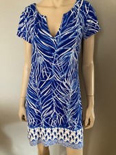 Lilly Pulitzer Sophiletta Dress Twilight Blue Early Riser Parrots MED