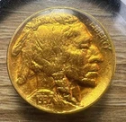 1937-D Gold Plated Buffalo Nickel - Actual Coin Shown - Free Shipping INV#60