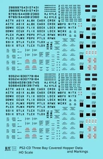 K4 HO Scale Decals Black PS2-CD 4750 Cu Ft Covered Hopper Dimensional Data Set