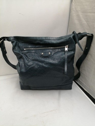 BALENCIAGA Classic Day Shoulder Bag Black Leather 340687 Used