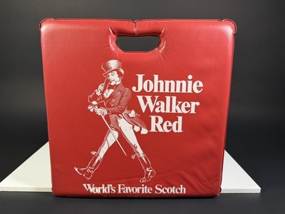 Vintage 1970's Johnnie Walker Red Scotch Whiskey Double Sided Seat Cushion 