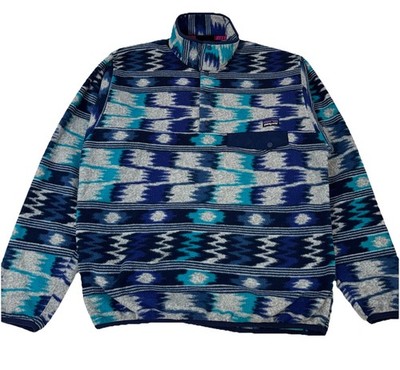 Patagonia Synchilla Snap T Fleece Tribal Aztec Geometric Print