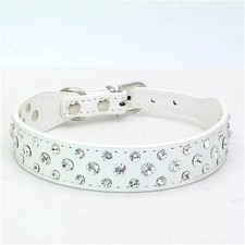 Rhinestone Dog Collar, Bling Rhinestone PU Leather Crystal Diamond Pet Dog Ca...