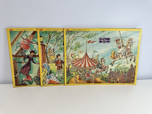Lot of 3 Vintage Walt Disney Mary Poppins Jaymar Frame Tray Puzzles