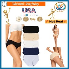 Women Seamless No Show Hipster Underwear 5-Pack Breathable Bikini Briefs