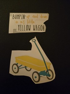Creative Memories Little Yellow Wagon Stickers Toy And Title