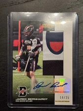 2025 PLL Lacrosse Jared Bernhardt Auto Relic /25 Outlaws 4 color patch
