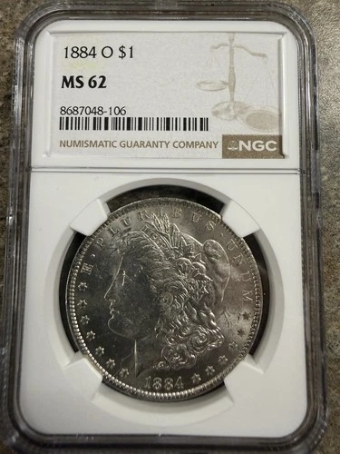1884-O Morgan Silver Dollar $1 NGC MS62 – Brilliant Uncirculated BU