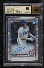 2020 Bowman Draft Chrome Picks Refractor Justin Foscue BGS 10 PRISTINE Auto f0r