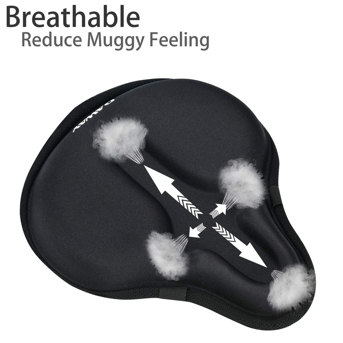 KENANLAN Siège de vélo d'appartement large selle de vélo grande selle de vélo confortable de rechange coussin de vélo rembourré en mousse à mémoire de forme (A