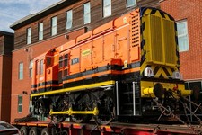 class 08 no 08691 in new freightliner  on low loader