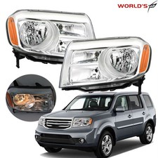 Chrome Housing For Honda Pilot 2012-2015 [Halogen Type] Headlights Left+Right