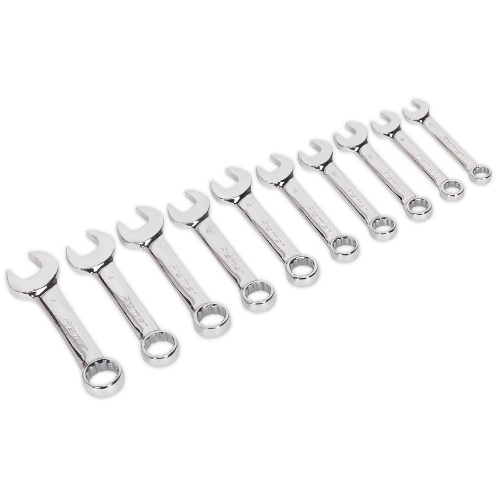 Sealey Combination Spanner Set 10pc Stubby Metric