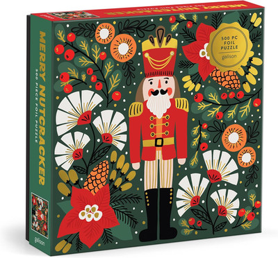 Galison Merry Nutcracker   500 Piece Foil Jigsaw Puzzle NEW SEALED SHIPS FAST