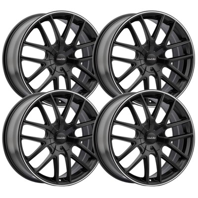 (Set-4) Touren TR60 18x8 5x110/5x115 40mm Black Machined Wheels Rims 18 Inch