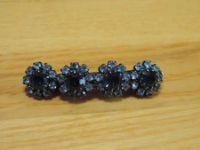 Dark Blue Prong Set Rhinestone Hair Barrette France