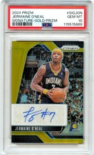JERMAINE O'NEAL 2024-25 PANINI PRIZM GOLD SIGNATURES AUTO SP 3/10 PSA 10 GEM