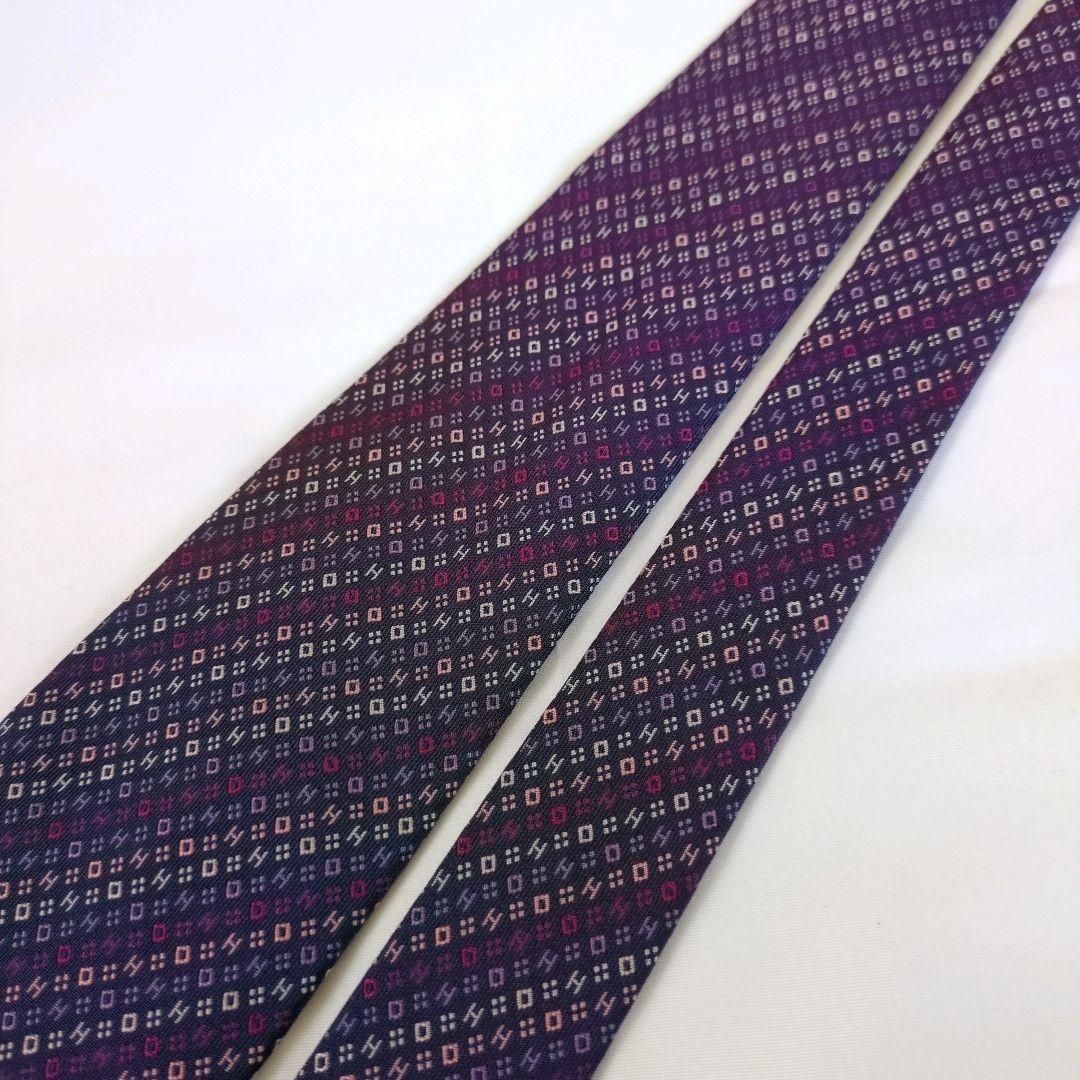 condition  tie purple micro H pattern jacquard Fr… - image 3