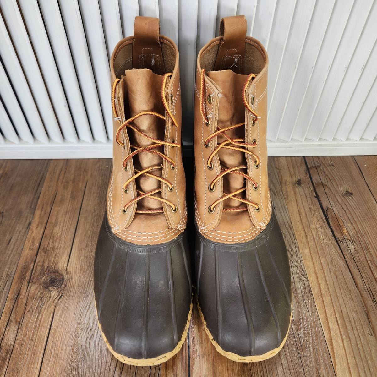 LL Bean Duck Bean Boots Mens Sz 12 M Brown Leather Waterproof Rubber Rain USA Men main image 3