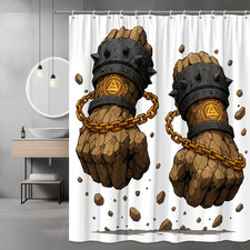 Stylish Black and Gold Shower Curtain with Spiked Design