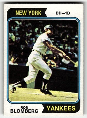 1974 Topps Ron Blomberg #117 New York Yankees MID HIGHER GRADE NO CREASES