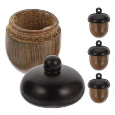 4 Pcs Wooden Nut Hanging Ornament Autumn Christams Mini Acorn Charms Antique