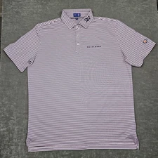 Stitch Golf Polo Shirt Mens XL Pink Striped Pro Team Tour Issue Driftwood