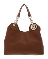 LIU JO Faiza ECS Satchel M Handtasche Schultertasche Tasche Suede Braun Neu