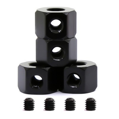 4PCS 5mm to 12mm Metal Combiner Wheel Hub Hex Adapter for WPL D12 C14 C24 Black