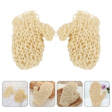 1 Pair Natural Sisal Exfoliating Glove for Bath Durable Skin Scrubbing Mittens