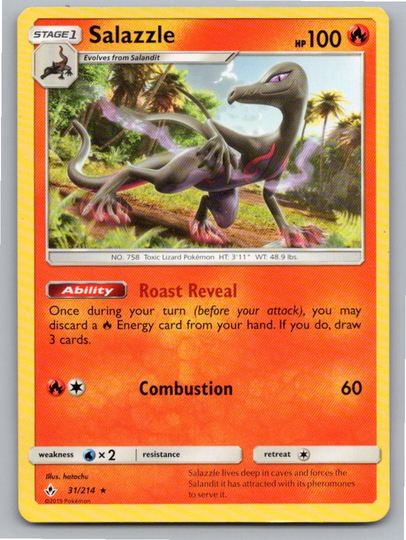 2019 POKEMON SALAZZLE UNBROKEN BONDS 31/214 R NM A66192 FREE S&H