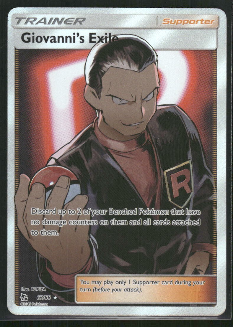 Giovanni's Exile (Full Art) Ultra Rare Hidden Fates 67/68 NM