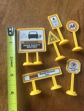 Toy Car Miniature Plastic Traffic Road Signs Lot