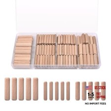 Wooden Dowel Pins - 200 Pcs - 1/4 x 1-1/4 Inch Fluted - 200 Pcs