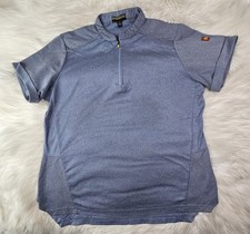 McDonald's Employee Shirt Mens L-R Blue Short Sleeve Quarter Zip