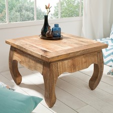 Massiver Couchtisch OPIUM ANTIQUE 60cm natur Mangoholz Beistelltisch