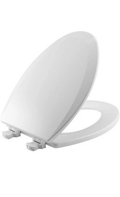 1500EC Durable Wood Toilet Seat with Easy Clean Hinges, Made in USA, Elongate...
