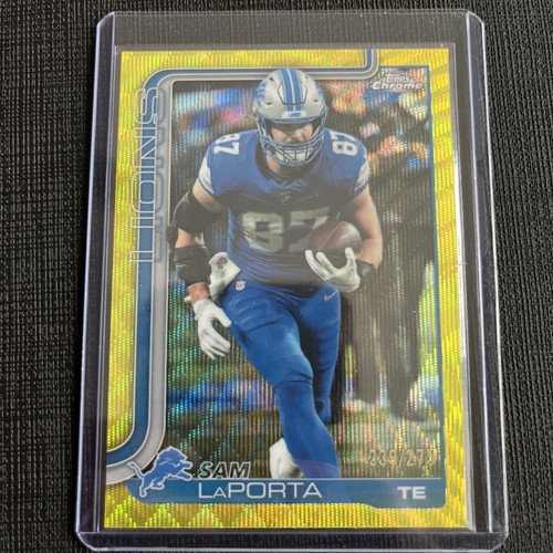 2025 Topps Chrome - Sam LaPorta #100 Yellow Wave Refractor 239 /275